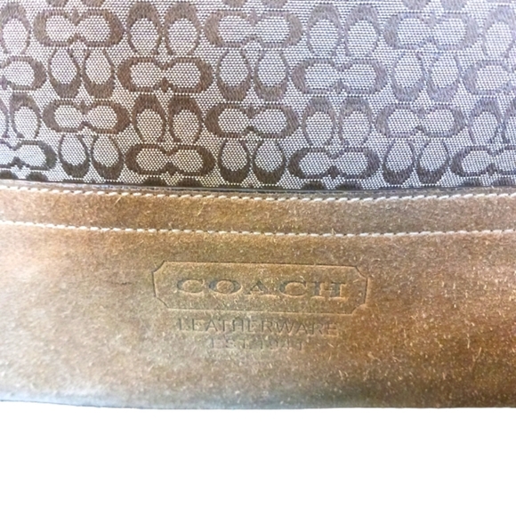 Coach Signature Jaquard and Suede Tan Hobo Shoulder Bag - Picture 8 of 13